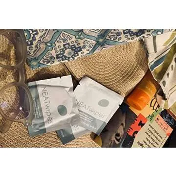 NEATwipes Hand Sanitizing Wipes | Travel Size | Disposable Wet Wipe & Planet Friendly | Lavender Essential Oil & Soothing Aloe | 24 Individually Wrapped Wipes per Package