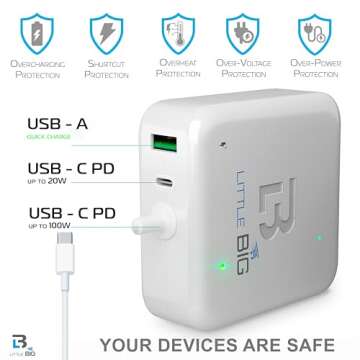 100W USB C Fast Charger for MacBook Pro - Extra Long Cable