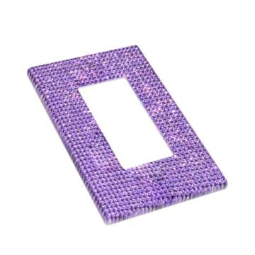 Purple Shiny Rhinestones Light Switch Cover - Decorative Bling Glitter Wall Plate