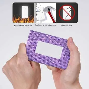 Purple Shiny Rhinestones Light Switch Cover for Home