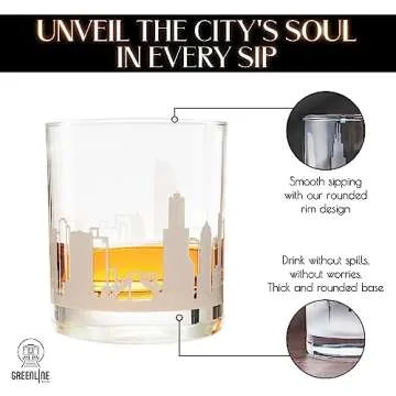 Skyline Etched Chicago Whiskey Glass Set of 2 - Unique Gift Idea