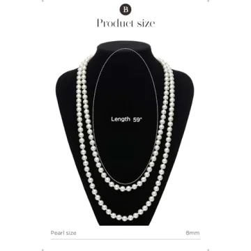 BABEYOND Long Pearl Necklace Set - Gatsby Style Jewelry