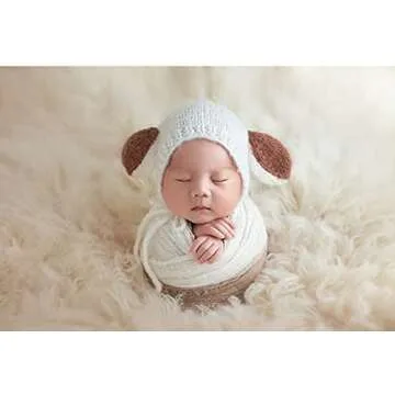 Honra Newborn Photography Wraps Baby Photo Posing Props Boy Girl Photoshoots Cheesecloth Gradient Fringed Vintage Blanket (Coffee)