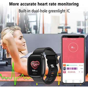 L8star Fitness Tracker, Smart Watch Heart Rate Monitor,Sleep Monitor,Calorie Counter, 1.3'' Color To...