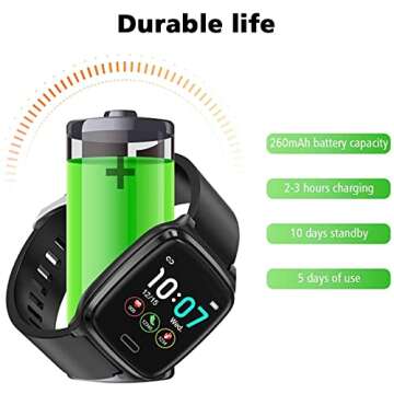 L8star Fitness Tracker, Smart Watch Heart Rate Monitor,Sleep Monitor,Calorie Counter, 1.3'' Color Touch Screen Activity Tracker with 6 Sports Mode for Women Men, Android iOS