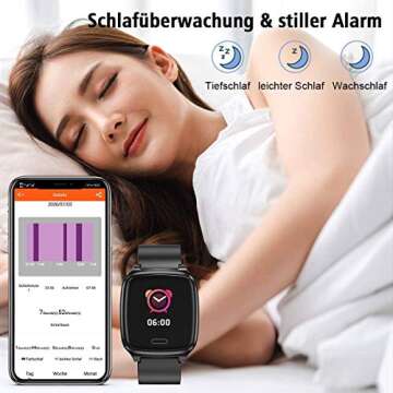 L8star Fitness Tracker, Smart Watch Heart Rate Monitor,Sleep Monitor,Calorie Counter, 1.3'' Color Touch Screen Activity Tracker with 6 Sports Mode for Women Men, Android iOS