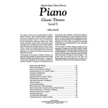 Alfred's Classic Themes, Bk 5 for Intermediate Pianists