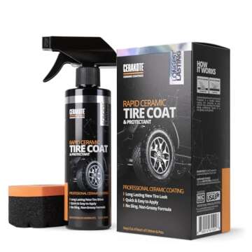 CERAKOTE Rapid Ceramic Tire Coat – Showroom New Tire Shine – Deep Tire Black Finish – Lasts Up...