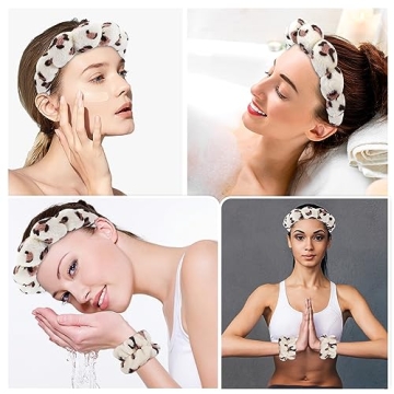 Zkptops Spa Headband & Wristband Set for Skincare