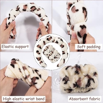 Zkptops Spa Headband & Wristband Set for Skincare