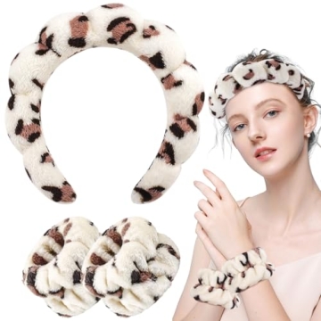 Zkptops Spa Headband & Wristband Set for Skincare
