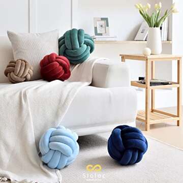 Sioloc Soft Knot Ball Pillows,Round Throw Pillow Cushion Home Decoration Plush Pillow,Throw Knotted ...