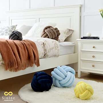 Sioloc Soft Knot Ball Pillow for Home Decoration