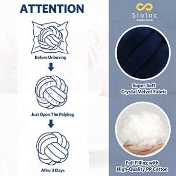 Sioloc Soft Knot Ball Pillow for Home Decoration