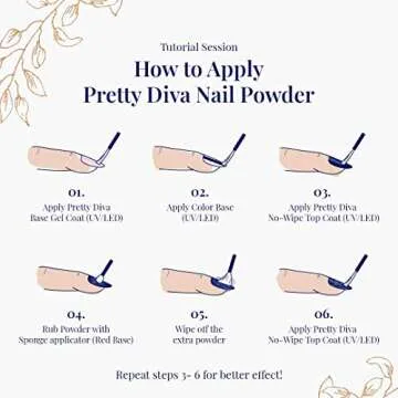 PrettyDiva 1g/Jar Laser Holographic Nail Powder Rainbow Chrome Nail Powder Manicure Pigment for Nail Art