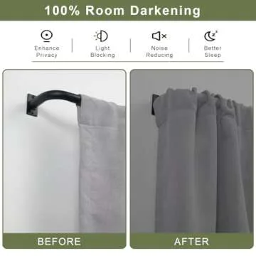 Vimayta Curtain Rods for Windows 48 to 84 Inches, 1 Inch Diameter Metal Wrap Around Window Curtain R...