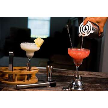 Stock Harbor 8 Piece Mixology Bartender Kit with Stand, Cocktail Shaker Set, Bar Set, Cocktail Kit, Stainless Steel