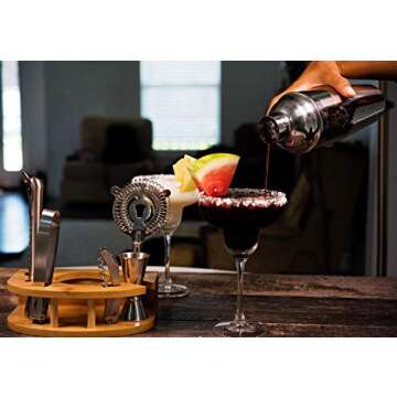 Stock Harbor 8 Piece Mixology Bartender Kit with Stand, Cocktail Shaker Set, Bar Set, Cocktail Kit, Stainless Steel