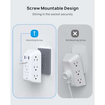 TROND Outlet Extender Surge Protector with USB Ports