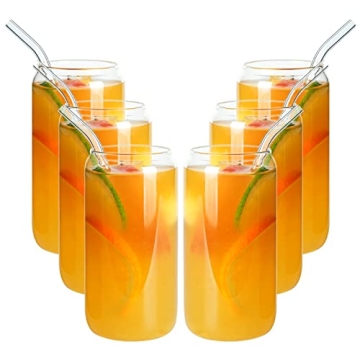 Trendy 20oz Glass Drinking Set with Reusable Straws