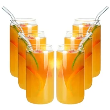 Trendy 20oz Glass Drinking Set with Reusable Straws