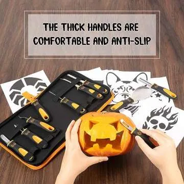 Kopotma Pumpkin Carving Kit with Tools and Stencils for Halloween