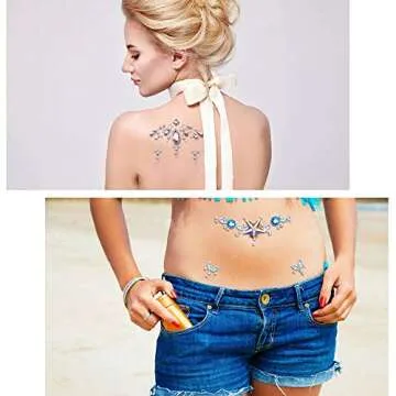 SIQUK 12 Sets Face Jewels Mermaid Face Gems Face Rhinestone Temporary Tattoos Crystal Tears Gems Stones for Race Carnival Festival Party