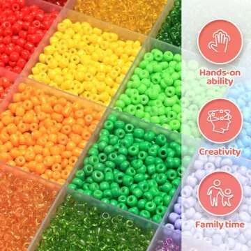 IOOLEEM Orange Seed Beads, 4000+pcs 3mm Glass Seed Beads, Seed Beads for Jewelry Making, Glass Beads for Jewelry Making, Seed Beads for Bracelets, Beads for Bracelets Making.