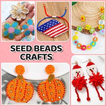 IOOLEEM Orange Seed Beads, 4000+pcs 3mm Glass Seed Beads, Seed Beads for Jewelry Making, Glass Beads for Jewelry Making, Seed Beads for Bracelets, Beads for Bracelets Making.