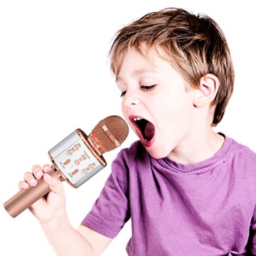 OVELLIC Wireless Karaoke Microphone with LED Lights