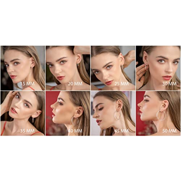 35mm Silver Hoop Earrings, Lightweight and Durable Design