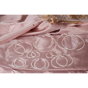 35mm Silver Hoop Earrings, Lightweight and Durable Design