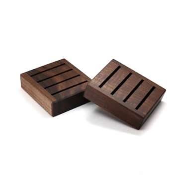 Handmade Walnut Puck Screen Stand with 4 Slots