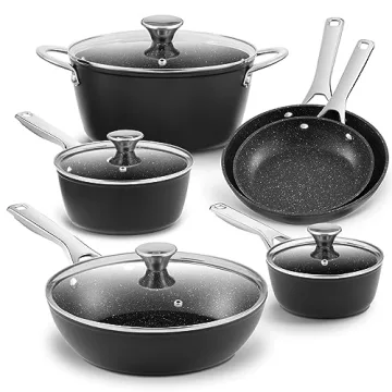 Induction Cookware Nonstick, BEZIA Pots and Pans Set for Induction Cooktop, Compatible with All Stov...