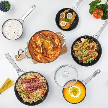 BEZIA Induction Nonstick Cookware Set - 10 Pieces