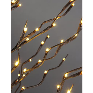Lightshare Set of 3 Star Light Trees Christmas Decorations, Including 3 feet, 5 feet, and 6 feet, Warm White Christmas Tree, Brown Branch