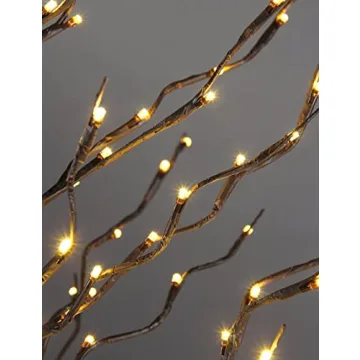Lightshare Set of 3 Star Light Trees Christmas Decorations, Including 3 feet, 5 feet, and 6 feet, Warm White Christmas Tree, Brown Branch