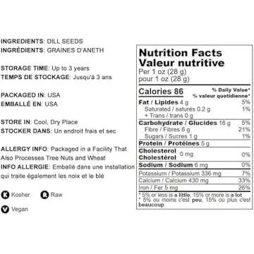 Food to Live Dill Seeds Whole 2 Pounds Bulk Kosher