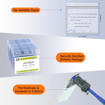 Fushing Clear Plastic Badge ID Holders - 100 Pack