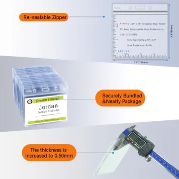 Fushing Clear Plastic Badge ID Holders - 100 Pack