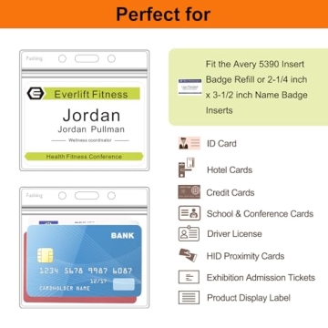 Fushing Clear Plastic Badge ID Holders - 100 Pack