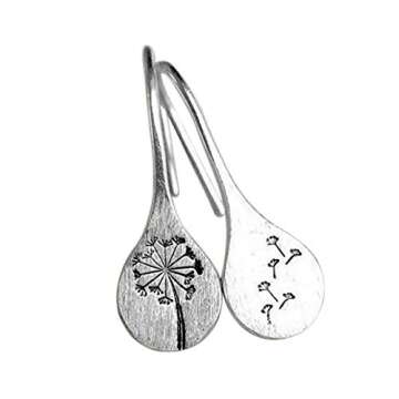 Elegant Dandelion Dangle Drop Earrings for Nature Lovers