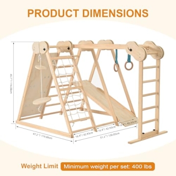 OLLIKIVI Indoor Playground Gym for Kids - 7-in-1 Fun