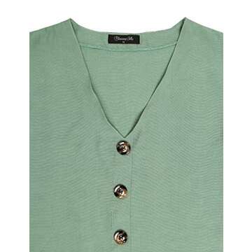 Blooming Jelly Women’s Ruffle Mini Dress V Neck Green XL