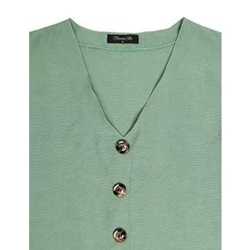 Blooming Jelly Women’s Ruffle Mini Dress V Neck Green XL