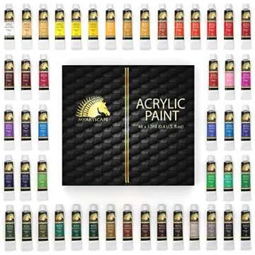 MyArtscape Acrylic Paint Set - 48 Vibrant Colors for Artists
