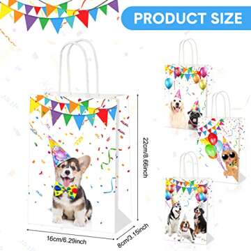 12 Pcs Dog Treat Bags Puppy Party Favors Candy Bags Doggy Themed Goodie Gift Bags Puppy Themed Birth...