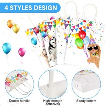 12 Pcs Dog Treat Bags Puppy Party Favors Candy Bags Doggy Themed Goodie Gift Bags Puppy Themed Birthday Party Supplies for Adults Birthday Party Decoration