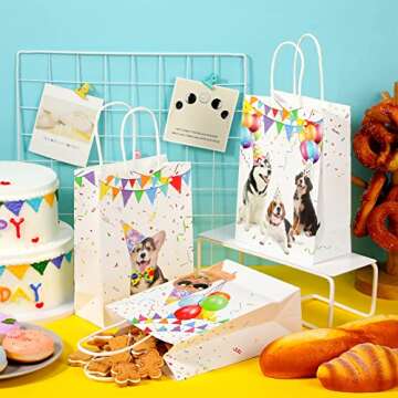 12 Pcs Dog Treat Bags Puppy Party Favors Candy Bags Doggy Themed Goodie Gift Bags Puppy Themed Birthday Party Supplies for Adults Birthday Party Decoration