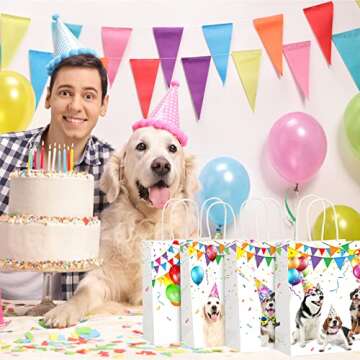 12 Pcs Dog Treat Bags Puppy Party Favors Candy Bags Doggy Themed Goodie Gift Bags Puppy Themed Birthday Party Supplies for Adults Birthday Party Decoration